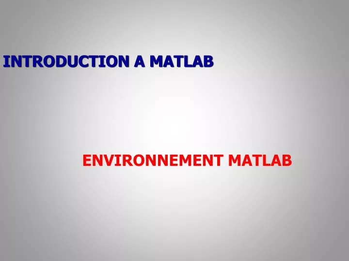 introduction a matlab