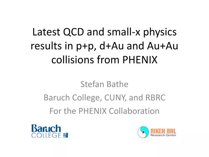 latest qcd and small x physics results in p p d au and au au collisions from phenix