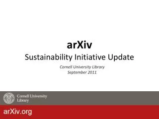 arXiv Sustainability Initiative Update