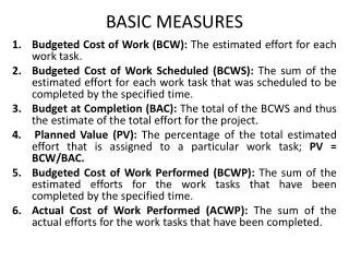 BASIC MEASURES