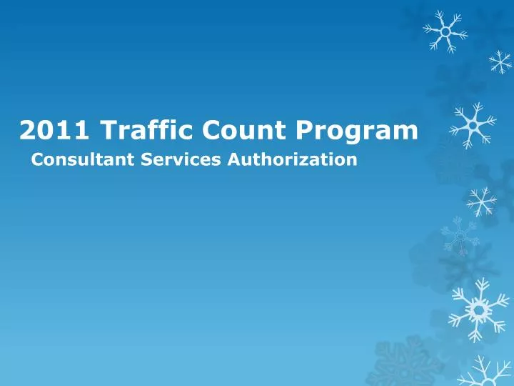 2011 traffic count program