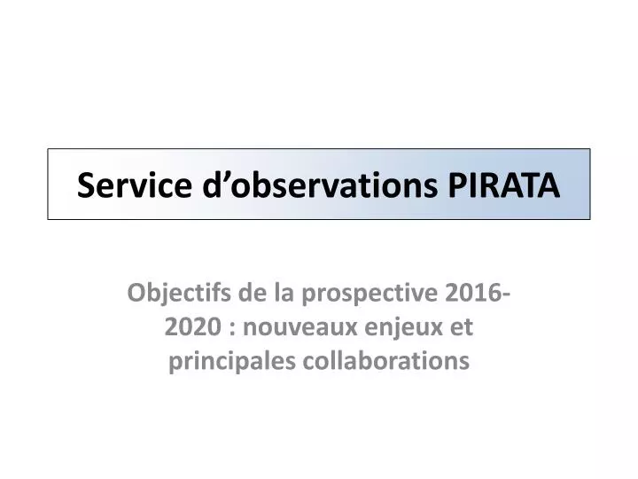 service d observations pirata