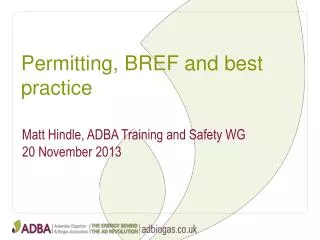 Permitting, BREF and best practice