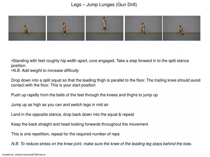 legs jump lunges gun drill