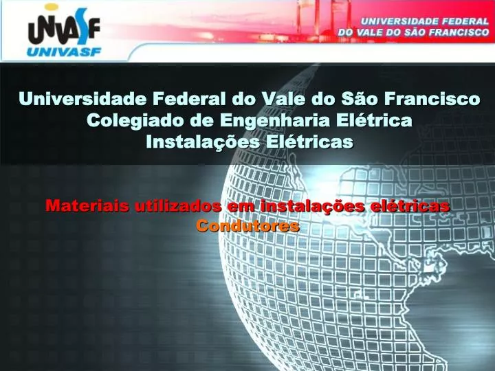 universidade federal do vale do s o francisco colegiado de engenharia el trica instala es el tricas