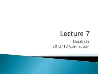 lecture 7