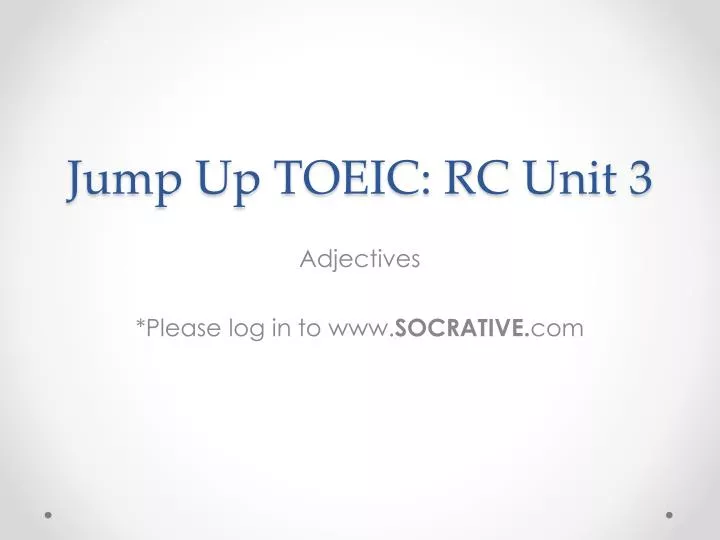 jump up toeic rc unit 3