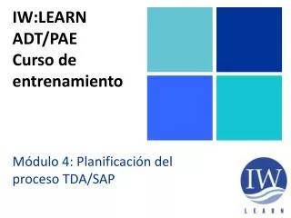 iw learn adt pae curso de entrenamiento