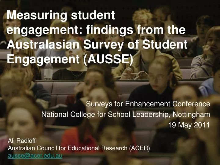 measuring student engagement findings from the australasian survey of student engagement ausse