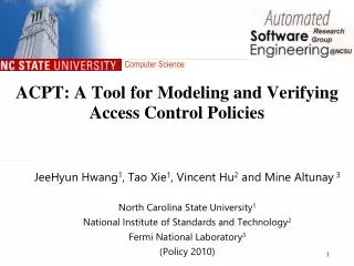 ACPT : A Tool for Modeling and Verifying Access Control Policies