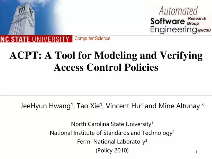 acpt a tool for modeling and verifying access control policies
