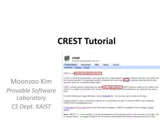 CREST Tutorial