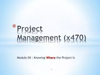 Project Management (x470)
