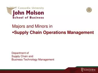 Department of Supply Chain and Business Technology Management