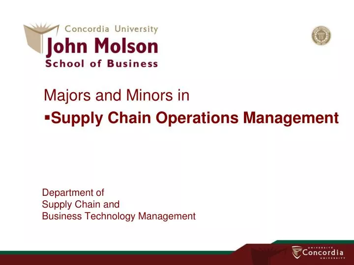 department of supply chain and business technology management