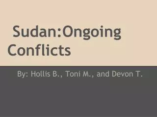 Sudan:Ongoing Conflicts