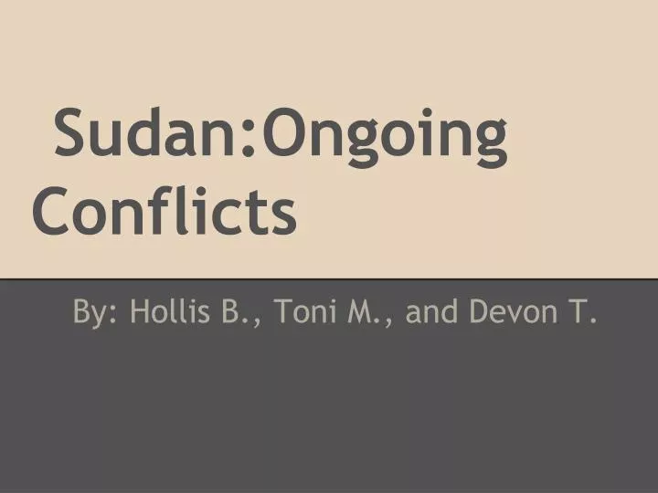 sudan ongoing conflicts