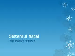 sistemul fiscal