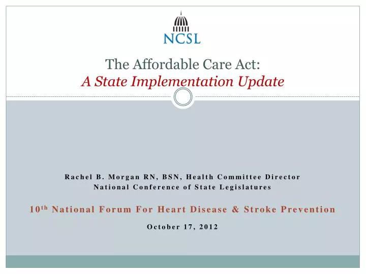 the affordable care act a state implementation update