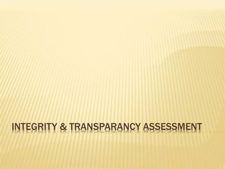integrity transparancy assessment