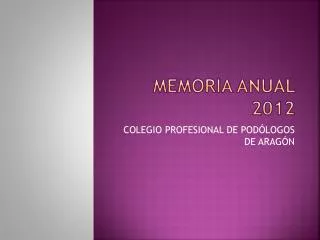 memoria anual 2012
