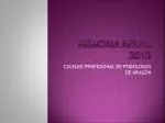 MEMORIA ANUAL 2012 - slide 1