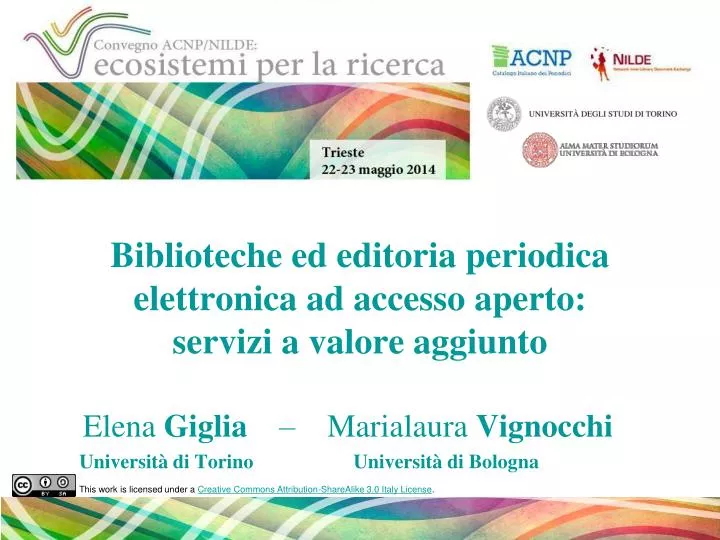 biblioteche ed editoria periodica elettronica ad accesso aperto servizi a valore aggiunto