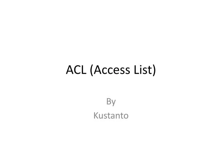 Acl Access List N 