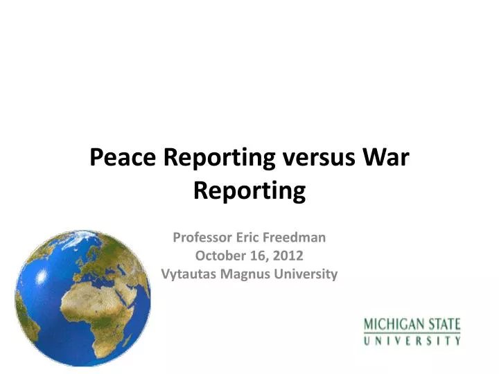 peace reporting versus war reporting