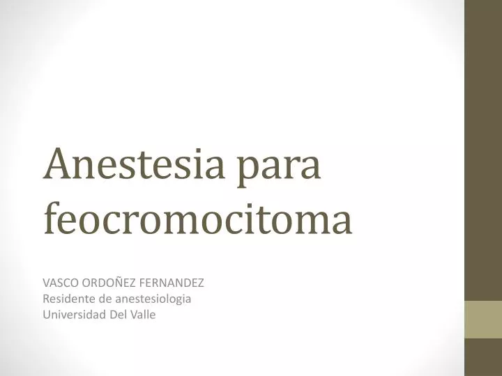anestesia para feocromocitoma