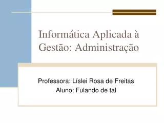 inform tica aplicada gest o administra o