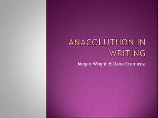 Anacoluthon in Writing
