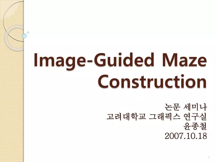 image guided maze construction