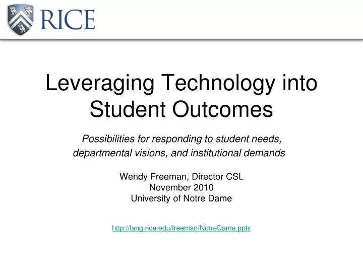 leveraging technology into student outcomes