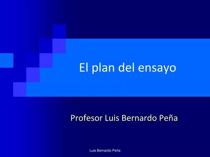 el plan del ensayo