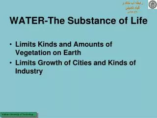 WATER-The Substance of Life