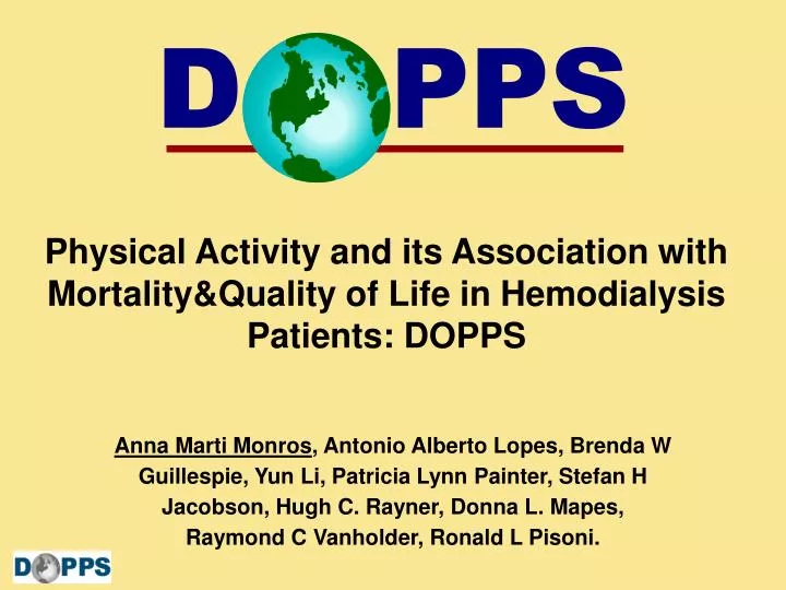 physical activity and its association with mortality quality of life in hemodialysis patients dopps