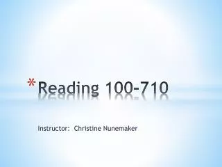 Reading 100-710
