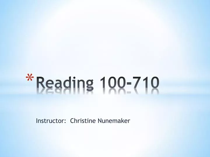 reading 100 710