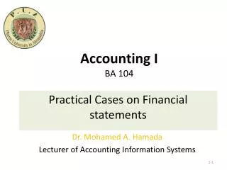 Accounting I BA 104