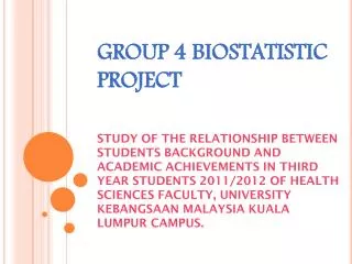 GROUP 4 BIOSTATISTIC PROJECT