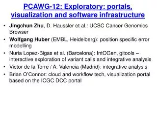 PCAWG-12: Exploratory: portals, visualization and software infrastructure