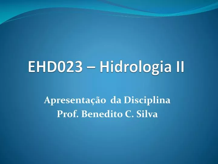 ehd023 hidrologia ii