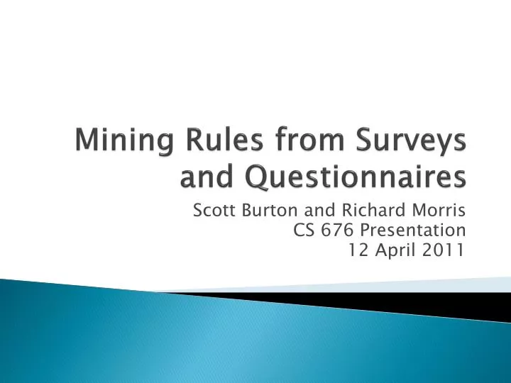 mining rules from surveys and questionnaires