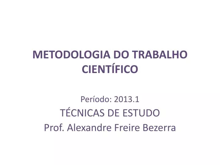 metodologia do trabalho cient fico