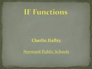 IF Functions