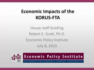 Economic Impacts of the KORUS-FTA
