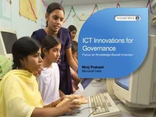 ICT Innovations for Governance Focus on Knowledge-Based Inclusion