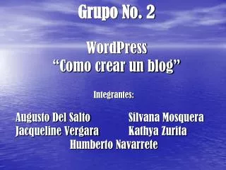 grupo no 2 wordpress como crear un blog