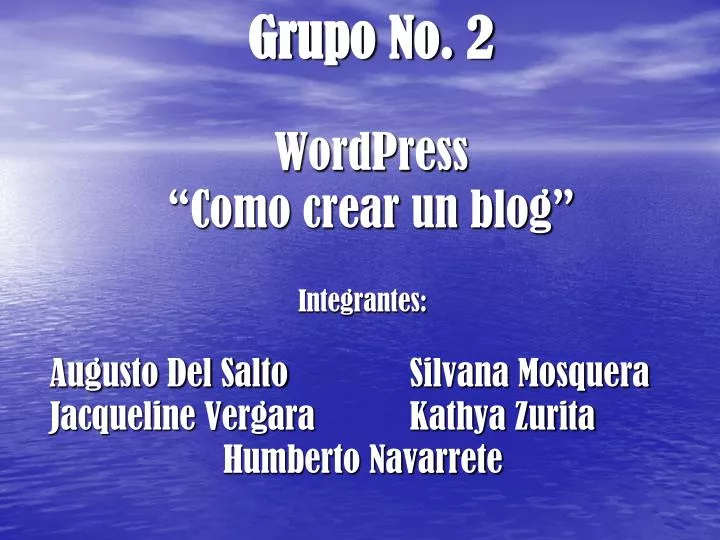 grupo no 2 wordpress como crear un blog